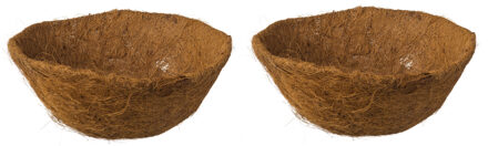 Nature 2x stuks voorgevormde inlegvel kokos voor hanging basket 35 cm - kokosinleggers