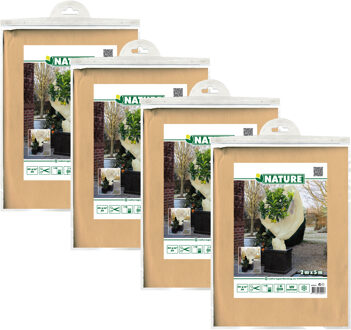 Nature 4x stuks plantenhoes xl - 5 x 2 meter - beige - anti-vorst planten beschermhoes - 500 x 200 cm