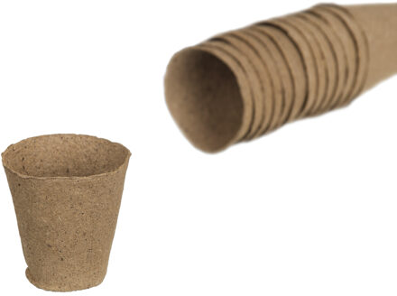 Nature 72x stuks biologisch afbreekbare stekpotjes / kweekpotten - 6 x 6 x 6 cm - moestuin - turfpotjes