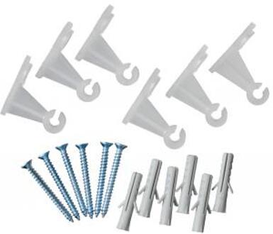 Nature Bevestigingsset - Klim-En Geleide Artikel - 0.5x0.5x3.2 cm Metallic Transparant 6 stuks