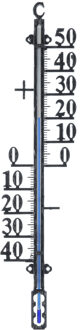 Nature Binnen/buiten zwarte profielthermometers van metaal 41 cm - Buitenthermometers