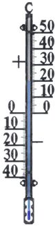 Nature Binnen/buiten zwarte profielthermometers van metaal 41 cm - Buitenthermometers