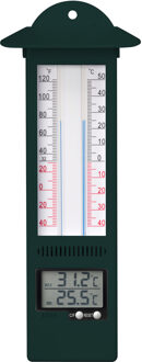 Nature Buitenthermometer - digitaal - groen - kunststof - Celsius en Fahrenheit - 24 cm