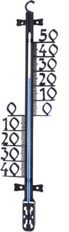 Nature Buitenthermometer - zwart - kunststof - 11 x 46 cm
