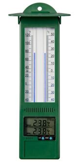 Nature Digitale binnen/buiten thermometers groen van kunststof 24 cm - Buitenthermometers