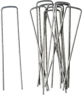Nature Gronddoekpennen - 30x - verzinkt metaal - 14 x 3 cm - Worteldoek - gronddoeken bevestigen