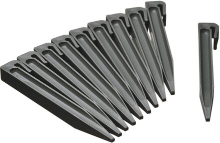 Nature Grondpennen - 10x stuks - kunststof - voor grasranden/borderranden - grijs - 19 cm
