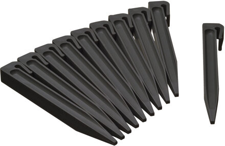 Nature Grondpennen voor perkranden - 40x stuks - zwart - 19,5 cm - borderranden