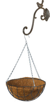 Nature Hanging basket 30 cm met ijzeren muurhaak en kokos inlegvel