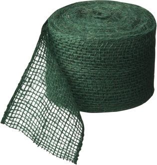 Nature Juteband groen 10 cm x 25 meter hobby/knutselmateriaal - Touwen