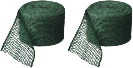 Nature Juteband groen 10 cm x 50 meter hobby/knutselmateriaal