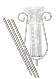 Nature Kunststof regenmeter 25 ml met steel 100 cm - Regenmeters Transparant