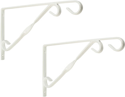 Nature Muurhaken wit 18.5 x 30 cm - 3x stuks - geplastificeerd verzinkt staal - hanging basket haak