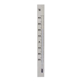 Nature Muurthermometer aluminium 37x3,8x0,6cm Grijs