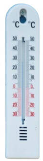 Nature Muurthermometer kunststof wit 20x4,5x0,6cm Nature