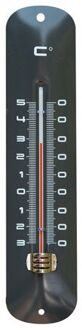 Nature Muurthermometer metaal antraciet 30x6,5x1 cm Grijs