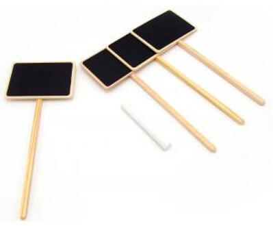 Nature Plaatetiketten - Van FSC-Hout - 6x8,6cm - Inclusief krijtje - 4 stuks