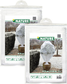 Nature Plantenhoes - 6x stuks - H75 x D48 cm - wit - anti-vorst planten beschermhoes