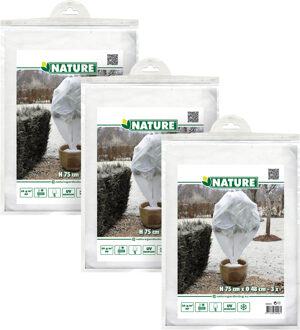 Nature Plantenhoes - 9x stuks - H75 x D48 cm - wit - anti-vorst planten beschermhoes