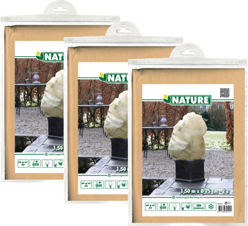 Nature Plantenhoes met trekkoord - 6x stuks - H150 x D75 cm - beige - anti-vorst planten beschermhoes