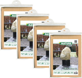 Nature Plantenhoes met trekkoord - 8x stuks - H150 x D75 cm - beige - anti-vorst planten beschermhoes