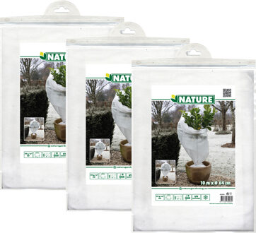 Nature Plantenhoes XL - 3x stuks - H10 m x D64 cm - wit - anti-vorst beschermhoes - H1000 x D64 cm