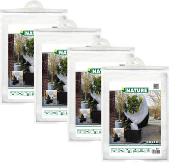 Nature Plantenhoes XL - 4x stuks - 5 x 2 meter - wit - anti-vorst beschermhoes - 500 x 200 cm