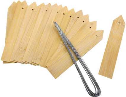 Nature Plantetiketten/plantenlabels - 30x - naturel - bamboe - 10 cm - steeketiketten