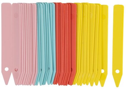 Nature Plantetiketten/plantenlabels - 80x - kleurenmix - kunststof - 10 cm - steeketiketten