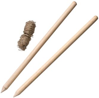 Nature Pootlijnset touw 20m stokken H30cmx dia. 18mm