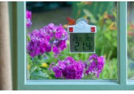 Nature Raamthermometer digitaal 13x10x3 cm 6080078 Transparant