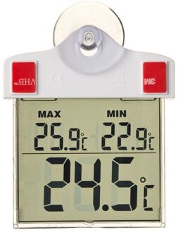 Nature Raamthermometer digitaal 13x10x3 cm 6080078 Transparant