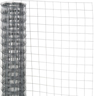 Nature Schermgaas - 2x - grijs - verzinkt staal - 50 x 250 cm - vierkant maaswijdte 13 x 13 mm