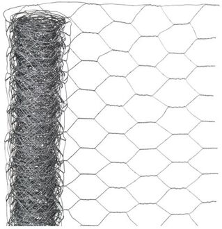Nature Schermgaas - grijs - verzinkt staal - 100 x 1000 cm - zeskantig maaswijdte 40 x 40 mm - Gaas