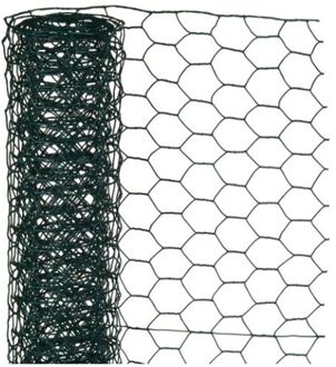Nature Schermgaas - groen - geplastificeerd staal - 100 x 1000 cm - zeskantig maaswijdte 25 x 25 mm - Gaas