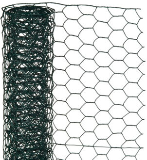 Nature Schermgaas - groen - geplastificeerd staal - 50 x 500 cm - zeskantig maaswijdte 25 x 25 mm