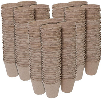 Nature Talen Tools Stekpotje / kweekpot - 288x stuks - 6 cm - turfpotjes - Stekpotjes Bruin