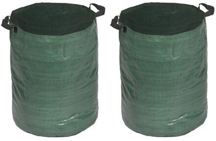 Nature Tuinafvalzak - 2x stuks - opvouwbaar - groen - 120 liter