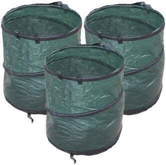 Nature Tuinafvalzak - 3x stuks - opvouwbaar - rond - 90 liter
