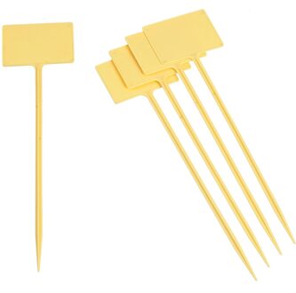 Nature Tuinlabels - 20x - geel - kunststof - 5,5 x 8,5 cm - plaats- en naametiketten