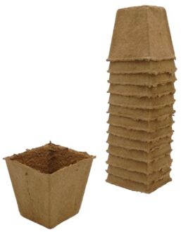 Nature Turfpotjes - 14 Stuks - 8x8x8 cm