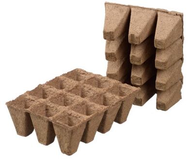 Nature Turfpottrays - Biologisch afbreekbare turfpotjes H5x4x4cm - set a 6 trays van 12 stuks