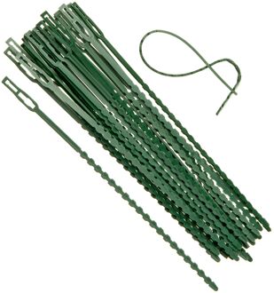 Nature Universele bindband met rattenstaartsluting groen 17cm set a 40 stuks