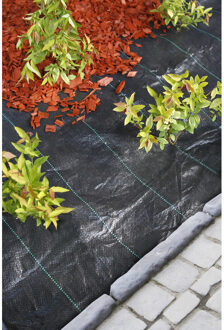 Nature Zwart gronddoek/onkruiddoek 1 x 10 meter - Anti-worteldoeken/onkruiddoeken/gronddoeken voor in de groente/kruidentuin