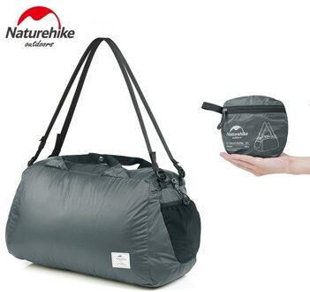 Naturehike 32L Ultralight Opvouwbare 20D Silicon Waterdichte Tas Reistassen Camping Unisex Schoudertas Outdoor Toeristische Rugzak grijs