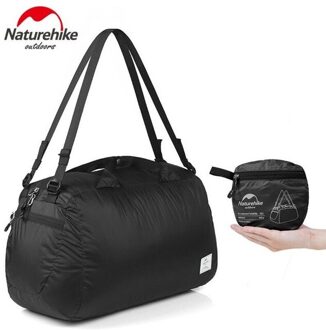 Naturehike 32L Ultralight Opvouwbare 20D Silicon Waterdichte Tas Reistassen Camping Unisex Schoudertas Outdoor Toeristische Rugzak zwart