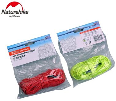 NatureHike 4*4 m Reflecterende Touw Winddicht Touw Luifel Zet een Strop Met Verstelbare Button Green & Red Tent touw NH15A001-G