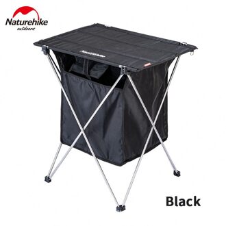 Naturehike Camping 2-In-1 Klaptafel Met 40L Opbergdoos 15Kg Lager Stitchable Desktop Tafel Picknick tafel Ultralight zwart