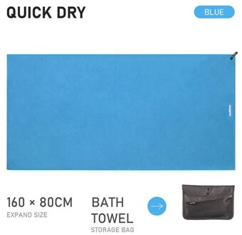 Naturehike Lichtgewicht Compacte Draagbare Badhanddoeken Microfiber Sneldrogend Zachte Camping Zwemmen Sport Fitness Handdoeken blauw bath towel