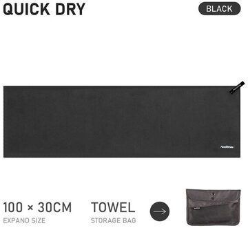 Naturehike Lichtgewicht Compacte Draagbare Badhanddoeken Microfiber Sneldrogend Zachte Camping Zwemmen Sport Fitness Handdoeken zwart towel